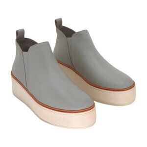 J/Slides Women's Mika Leather Platform Slip-On Sneaker Size 6 1/2